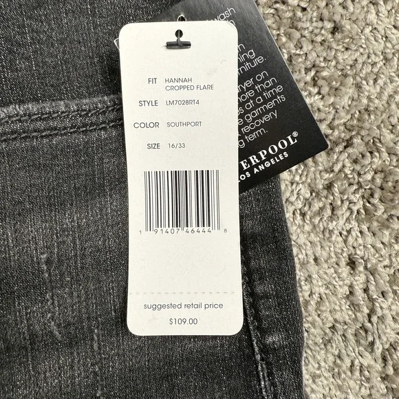 Liverpool Jeans Womens 16/33 Gray Cropped Flare Stretch Denim Chic NEW - Picture 8 of 16